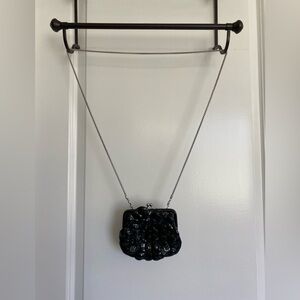 Brighton Roselie Shine Black Coin/Clutch with Elegant Chain Strap